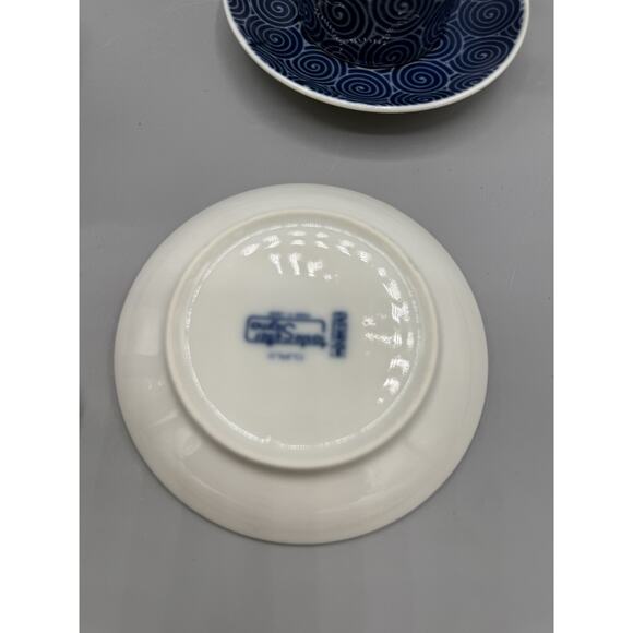 Tastesetter Sigma Blue Swirl Espresso Cups & Saucers Set of 4 Japan Porcelain - Picture 3 of 8